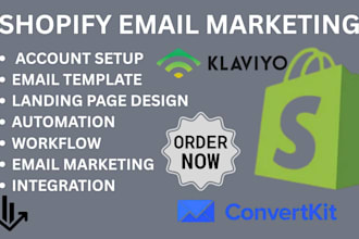 setup shopify email marketing with klaviyo mailchimp privy convertkit automation