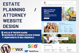 design professional estate planning lawyer website trusts wills attorney website