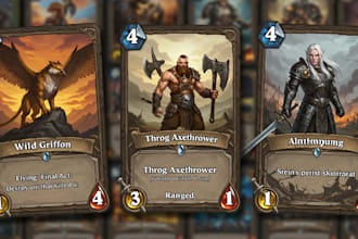 custom trading card, card illustration, game art, board game, box design, tcg