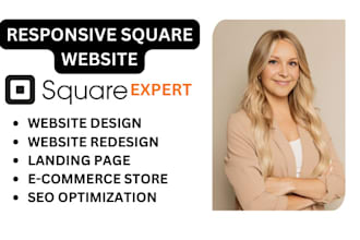 build business squareup website design or square online store landing page seo