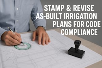prepare irrigation as built plans with code compliance revisions