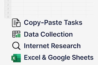 do excel data entry, copy paste, data collection, and web research