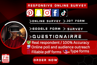 do online survey using jotform, google form, survey, questionnaire and typeform