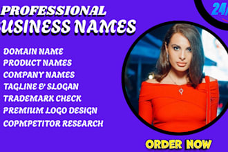 create catchy business name logo design slogan and web design for your brand