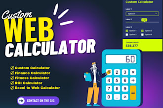 create custom web calculator or convert excel into a online web calculator html