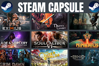 do game banner steam capsule game ui game poster game art logo steam graphics