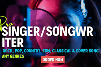 sing sweet female vocals in english or spanish for your song
