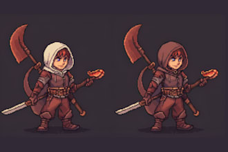 design pixel art animation, pixel art illustration, pixel art character, sprite
