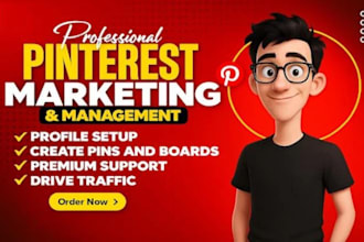 create, manage and grow your pinterest account with seo,custom pins,and maketing