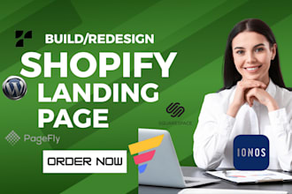 build shopify landing page, clone with replo pagefly gempages shopify marketing