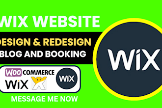 design a wix landing page, wix website design, redesign wix website, and wix seo