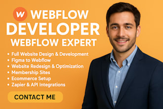 webflow expert design develop website figma to webflow landing page developer