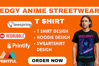design custom anime manga streetwear t shirt vintage graphic t shirt for etsy