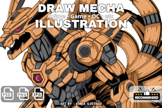draw epic custom mecha anime illustrations in my style