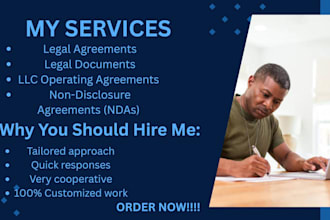 write legal agreement, legal document, llc operating service