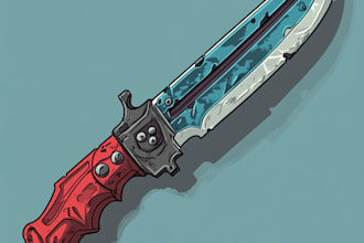 make a 3d weapon illustration for gaming