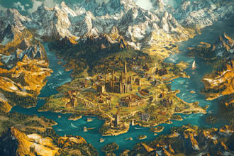 create a beautiful fantasy map for you