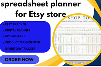 create excel budget spreadsheet planner, digital planner for etsy store
