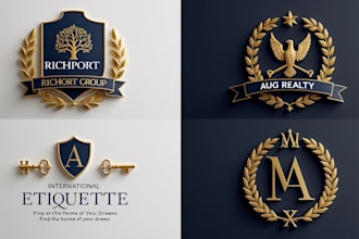 design a custom premium heraldic and luxury vintage logo