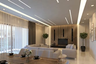art 3d interior apartment, kitchen, dinning room, bedroom, living room, render