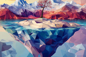 draw a low poly vector portrait or illustration