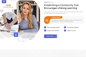 design lms website for online courses and elearning on wordpress or wix
