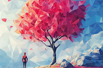 made geometric and polygonal low poly vector illustrations