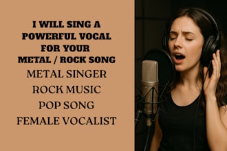 be your fav female singer, metal rock singer, female pop singer metal song