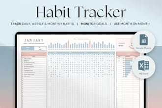 habit tracker spreadsheet google sheets excel habit routine daily habit planner