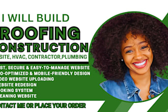 roofing construction website, contractor website, hvac website plumbing website