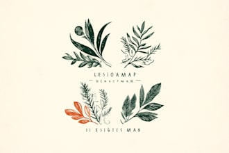 design hand drawn botanical boho floral feminine logo