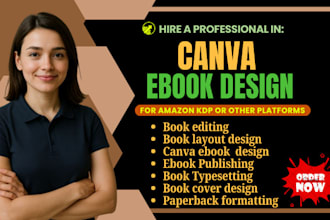 do canva book edit, formatting, layout design, journal ebook, kdp cookbook
