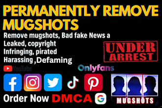 remove leaked copyright infringing harassing defaming negative mugshot article