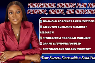 write business plan with financial projections startup pitch deck, sba business