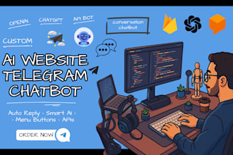 custom telegram chatbot, website ai chatbot, openai chatgpt, telegram api bot