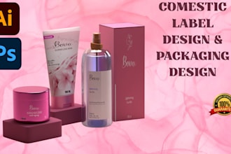 do stunning skincare, cosmetic, and beauty product label and packaging design