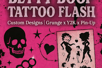 do a betty boop tattoo flash sheet