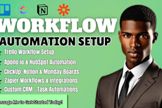 setup trello workflow apollo io hubspot automation clickup notion monday zapier