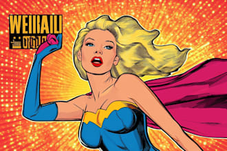 draw pop art in retro comic style