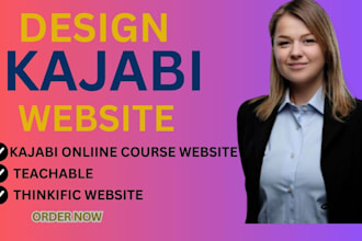 build a professional thinkific, teachable, or kajabi online course website