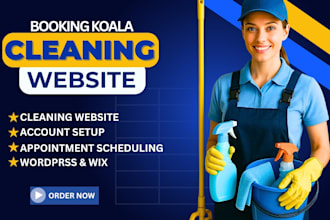 build cleaning service website, house, office cleaning or booking koala website