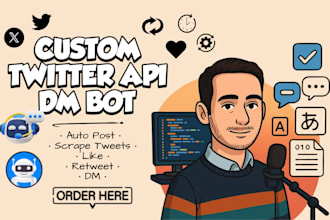 custom twitter bot for post retweet reply dm, API automation bot, bot developer