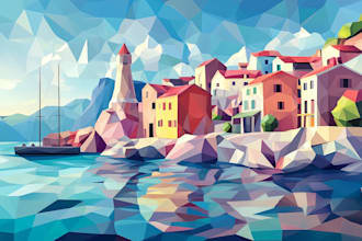 do a detailed geometric low poly animal vector illustration