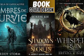 design book cover design, kindle cover, fantasy cover design with isb number