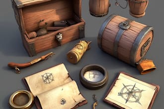 draw 3d model objects, props and weapons