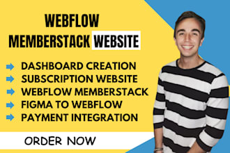 build webflow membership website, lms, and subscription website with memberstack
