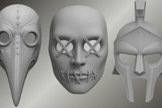 3d mask model custom 3d cosplay helmet printable 3d mask design game ready mask