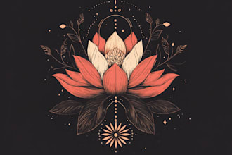 design a custom feminine, and botanical boho logo design