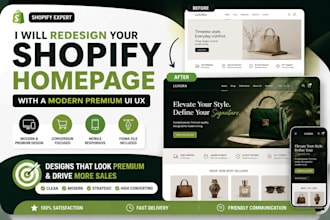 redesign your shopify homepage with a modern premium UI UX
