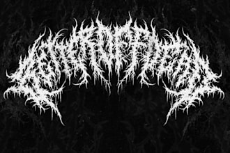 create trippy stoner doom psychedelic metal band logo design